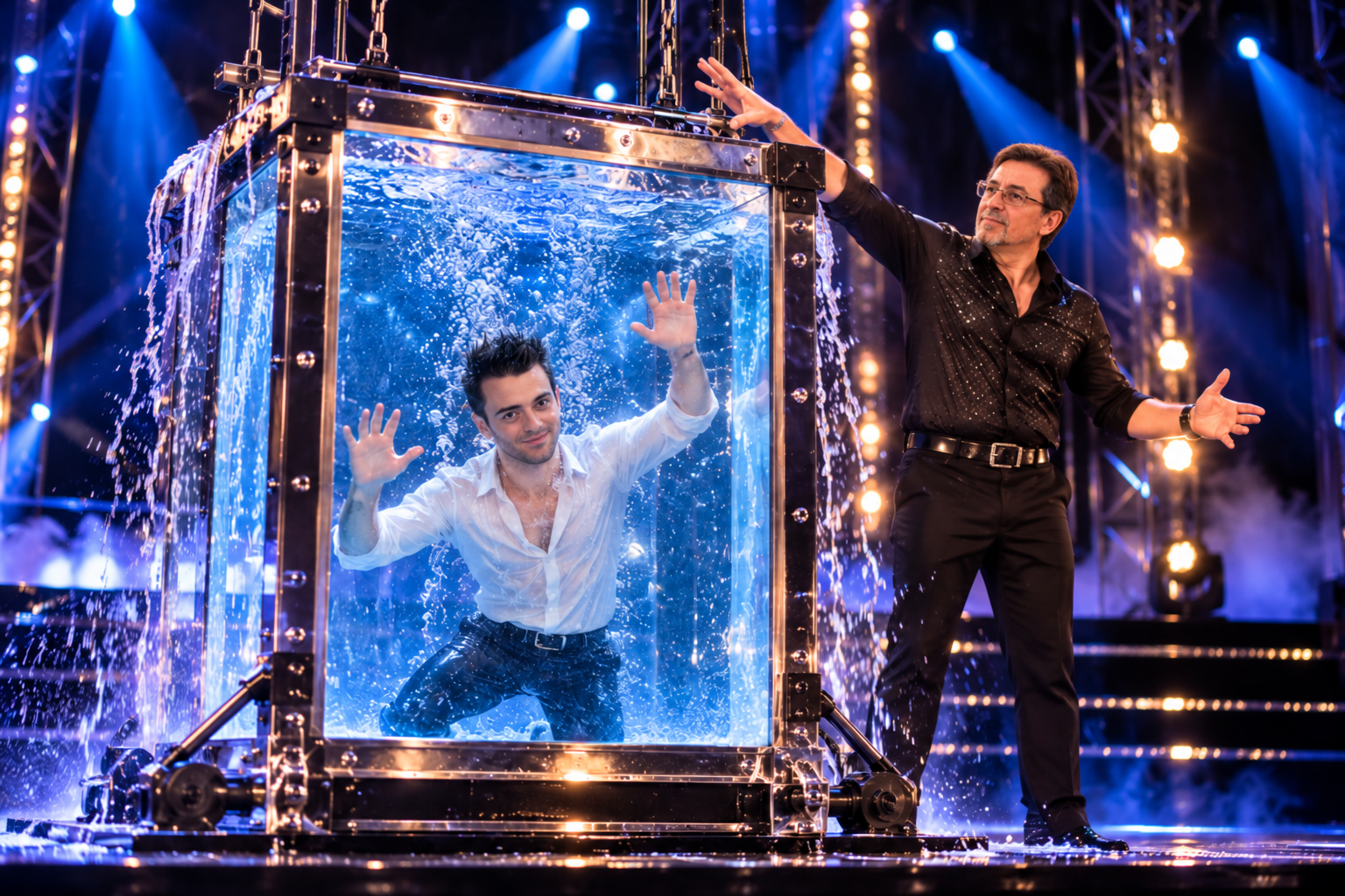 Spectacle d'illusionnisme sous l'eau